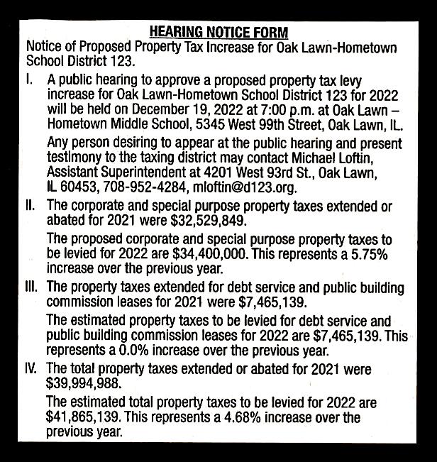 Hearing Notice Form