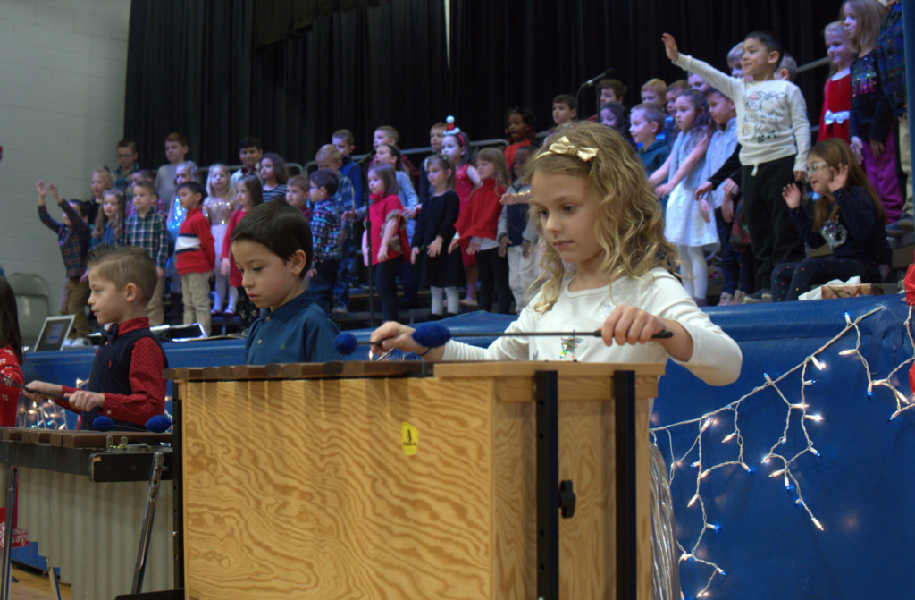 Playing instruments at the Winter Concert
